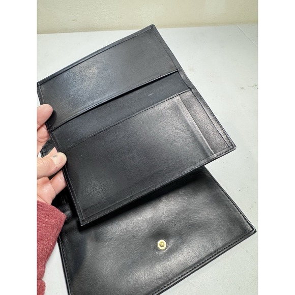 VTG Coach Wallet Black Leather Long Slim Card Organizer Checkbook Insert - Picture 16 of 16